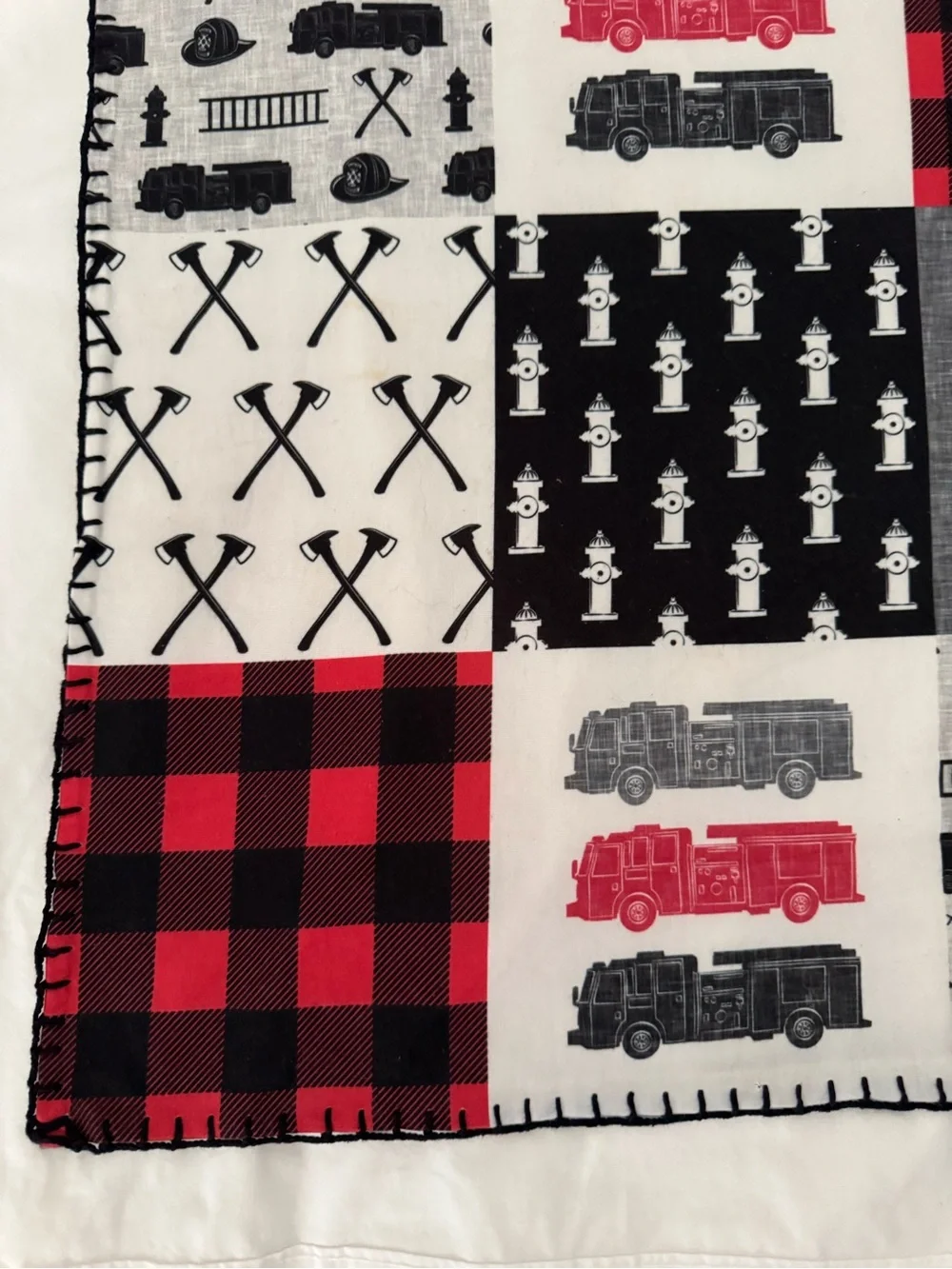 Gorgeous Firefighter Theme Faux-Patchwork Multi-Use Square Cloth 🚒